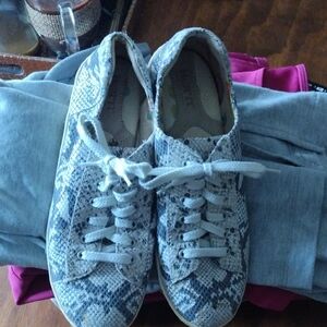 Born Snake Print Sneakers - Gray and White